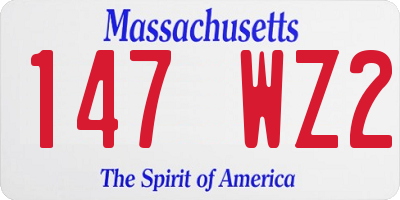 MA license plate 147WZ2