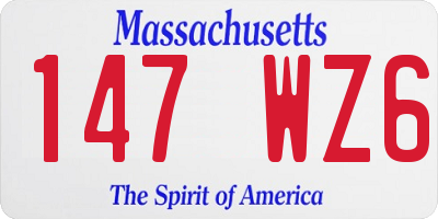 MA license plate 147WZ6