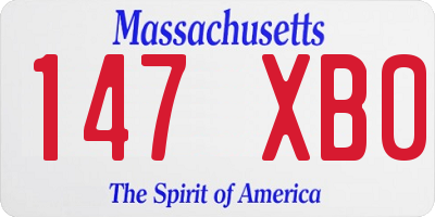 MA license plate 147XB0