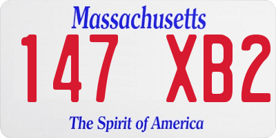 MA license plate 147XB2