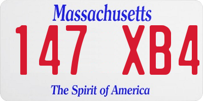 MA license plate 147XB4