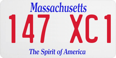 MA license plate 147XC1
