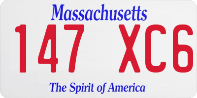 MA license plate 147XC6