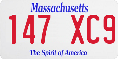 MA license plate 147XC9