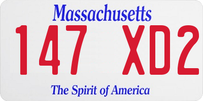 MA license plate 147XD2