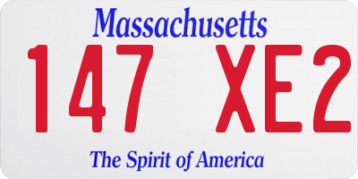 MA license plate 147XE2