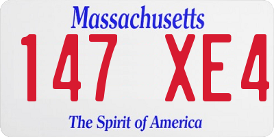 MA license plate 147XE4