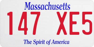 MA license plate 147XE5