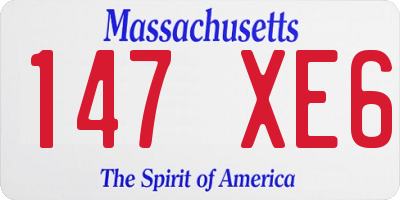 MA license plate 147XE6