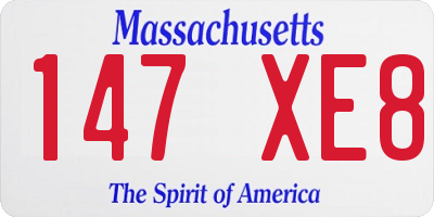 MA license plate 147XE8