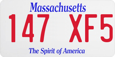 MA license plate 147XF5