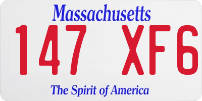 MA license plate 147XF6
