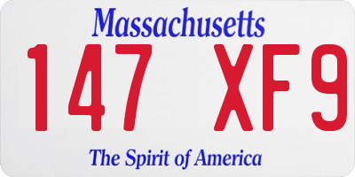 MA license plate 147XF9