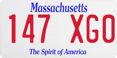 MA license plate 147XG0