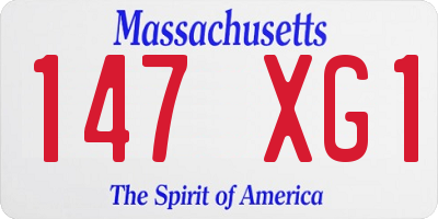MA license plate 147XG1
