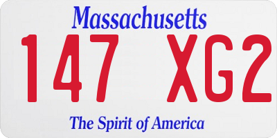 MA license plate 147XG2