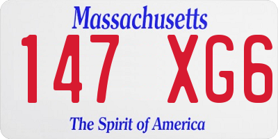 MA license plate 147XG6