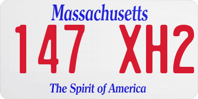MA license plate 147XH2