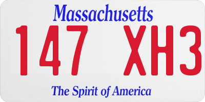 MA license plate 147XH3
