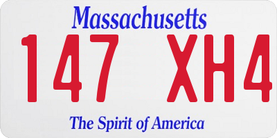 MA license plate 147XH4