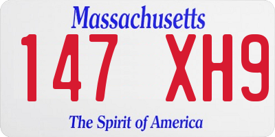 MA license plate 147XH9