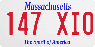 MA license plate 147XI0