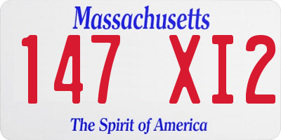 MA license plate 147XI2