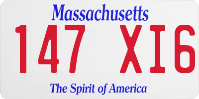 MA license plate 147XI6