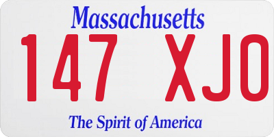 MA license plate 147XJ0