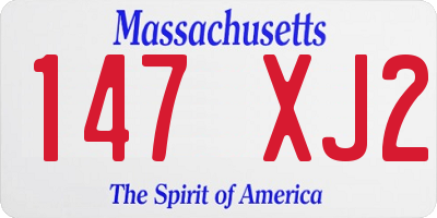 MA license plate 147XJ2