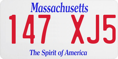 MA license plate 147XJ5