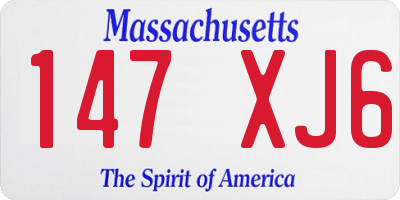 MA license plate 147XJ6