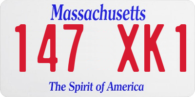 MA license plate 147XK1