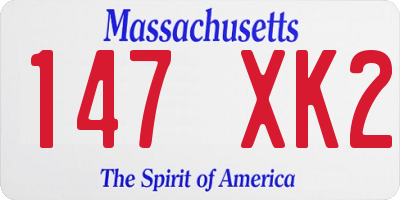 MA license plate 147XK2