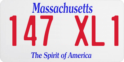 MA license plate 147XL1