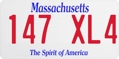 MA license plate 147XL4