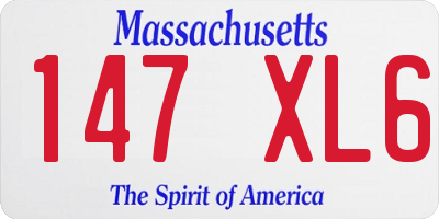 MA license plate 147XL6