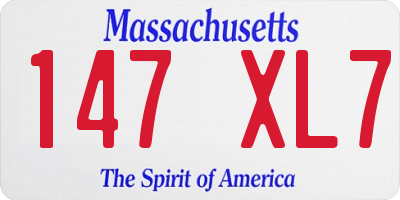 MA license plate 147XL7