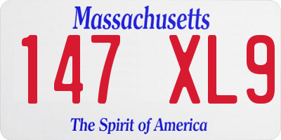 MA license plate 147XL9