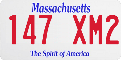 MA license plate 147XM2