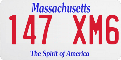 MA license plate 147XM6