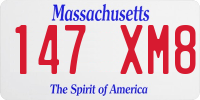 MA license plate 147XM8