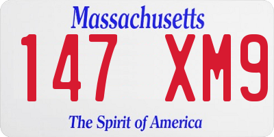 MA license plate 147XM9