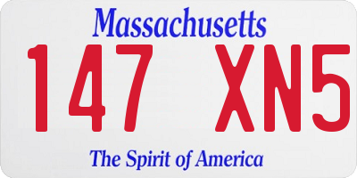 MA license plate 147XN5
