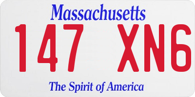 MA license plate 147XN6