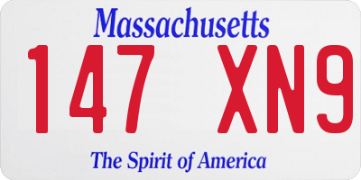 MA license plate 147XN9