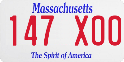 MA license plate 147XO0