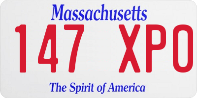 MA license plate 147XP0