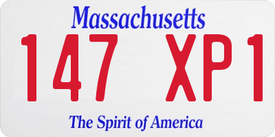 MA license plate 147XP1