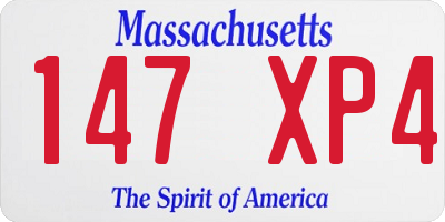 MA license plate 147XP4